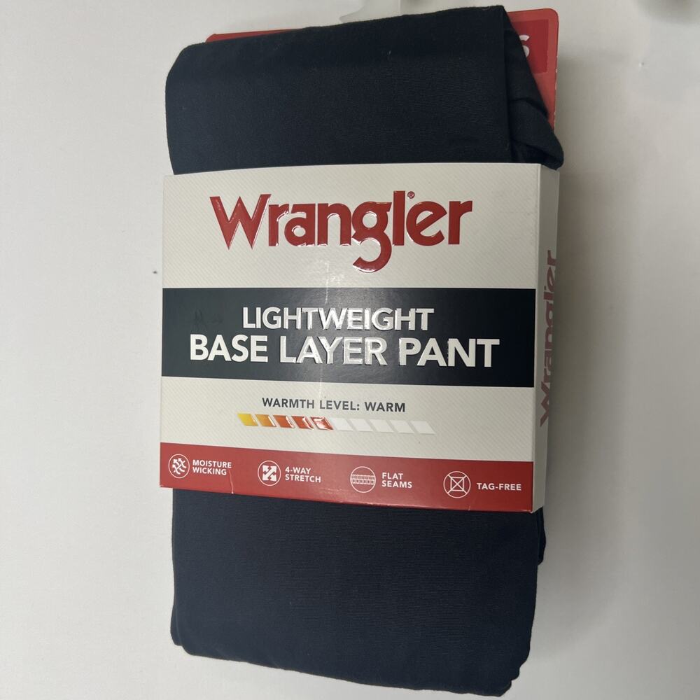 Wrangler Men’s Lightweight Base Layer Pants Black Size Small NWT